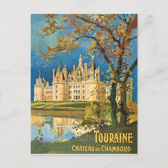 Touraine, Chateau de Chambord, France, vintage Postcard (Front)