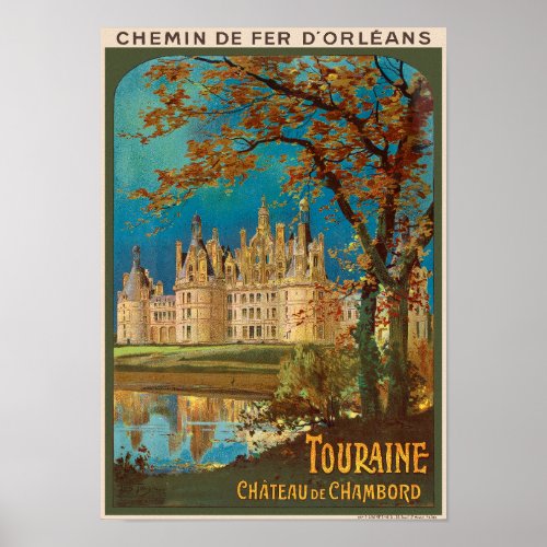 Touraine Chteau de Chambord Vintage Poster 1913