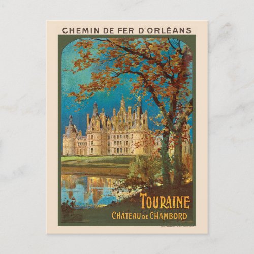 Touraine Chteau de Chambord Vintage Poster 1913 Postcard