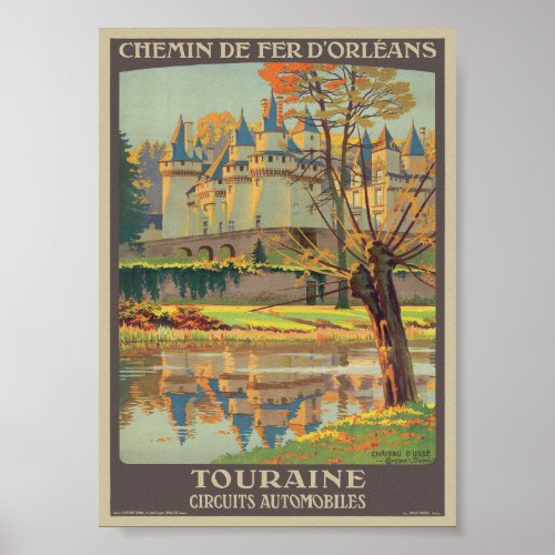 Touraine Circuits Automobiles Vintage Poster 1920s