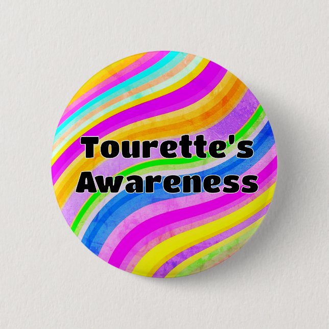 Tourette’s Awareness Badge – Abstract Calm Swirl  Button (Front)