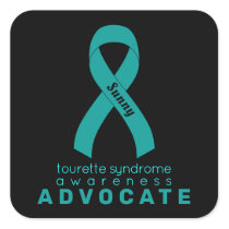 Tourette Syndrome Advocate Black Square Sticker