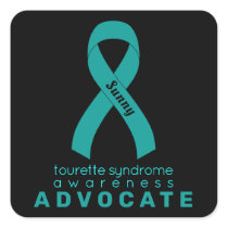 Tourette Syndrome Advocate Black Square Sticker
