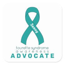 Tourette Syndrome Advocate White Square Sticker