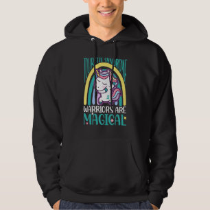 Tourette Syndrome Dabbing Magical Unicorn Teal Rib Hoodie
