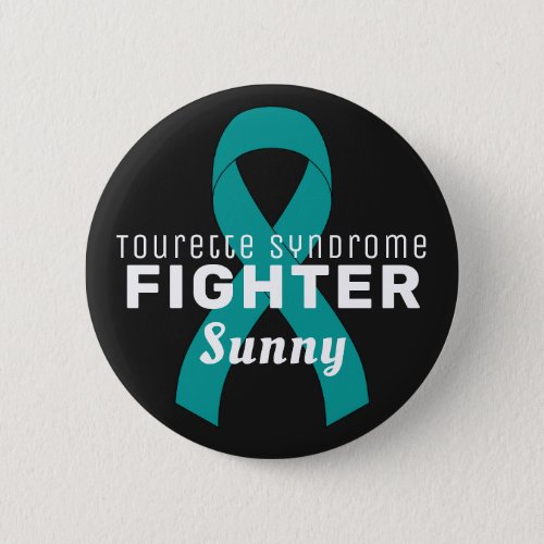 Tourette Syndrome Ribbon Black Button