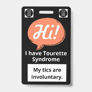 Tourette Syndrome Speech Bubble Volunteer Lanyard Badge