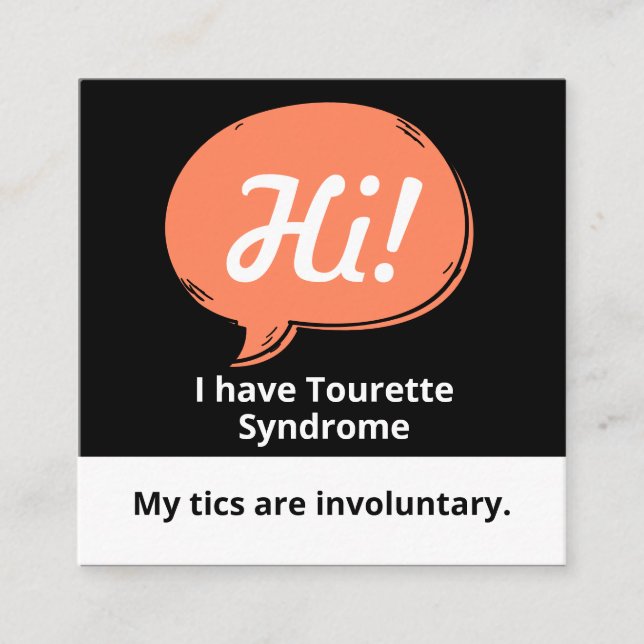 Tourette Syndrome Speech Bubble Volunteer Lanyard  Square Business Card (Front)