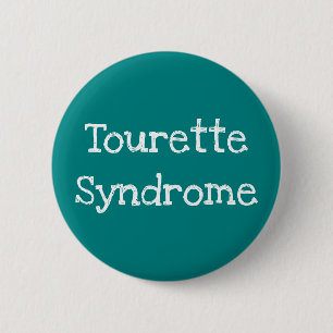 Tourette Syndrome Teal Button