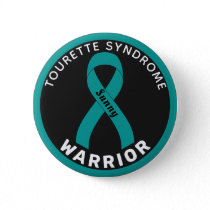 Tourette Syndrome Warrior Ribbon Black Button