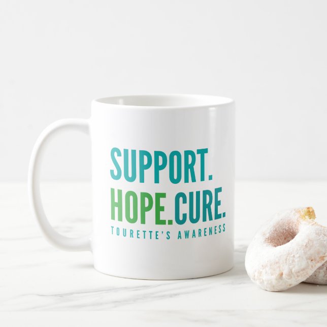 tourette's support hope cure awareness Mugs  (With Donut)