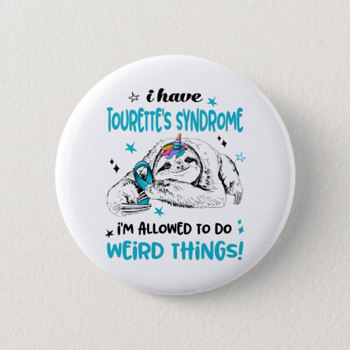 Tourettes Syndrome Awareness Month Ribbon Gifts Button