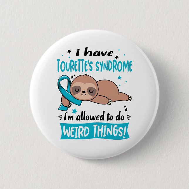 Tourette's Syndrome Awareness Month Ribbon Gifts Button (Front)