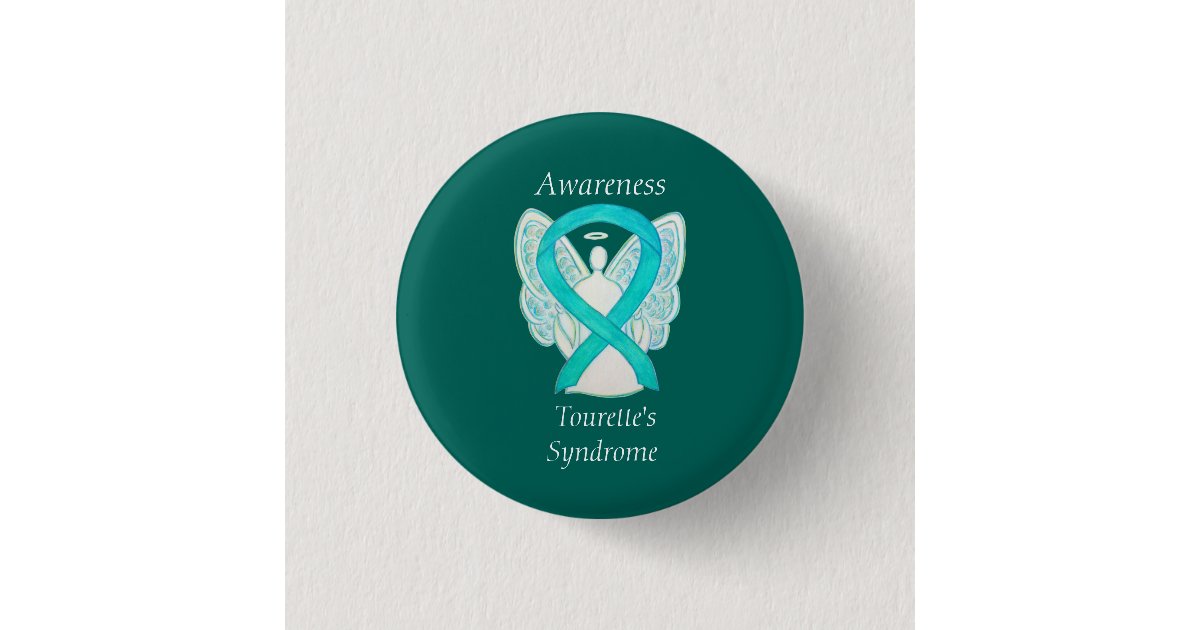 Turrets Ribbon Tourette's Syndrome Awareness Ribbon Angel Pin | Zazzle