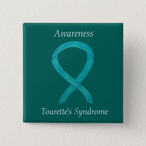 Tourettes Syndrome Awareness Ribbon Custom Pin
