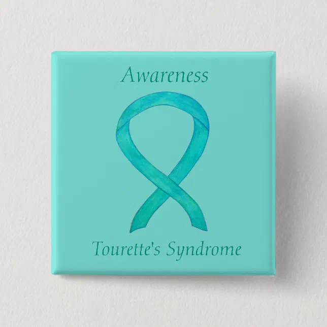 Turrets Ribbon Tourette's Syndrome Awareness Ribbon Custom Pin | Zazzle