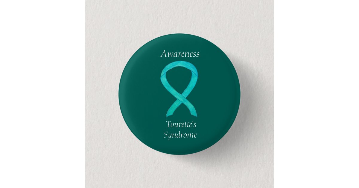 Turrets Ribbon Tourette's Syndrome Awareness Ribbon Custom Pin | Zazzle