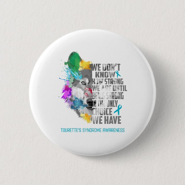 Tourette's Syndrome Awareness Ribbon Support Gifts Button (Front)