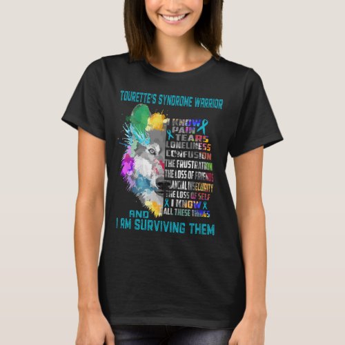 Tourettes Syndrome Awareness Ribbon Support Gifts T_Shirt