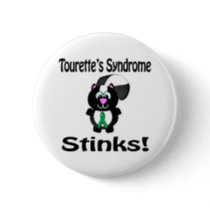 Tourettes Syndrome Stinks Skunk Awareness Design Pinback Button