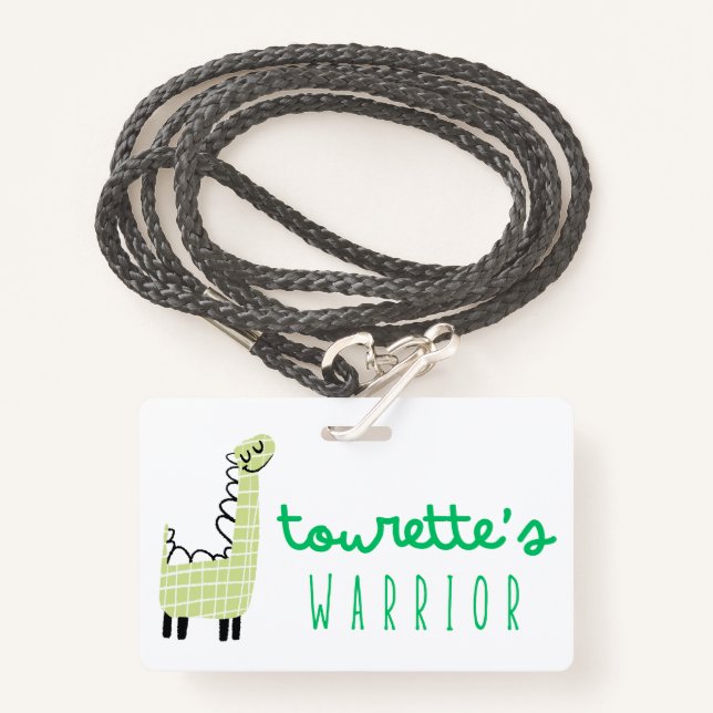 tourette's warrior awareness Badge Laynard (Front with Lanyard)