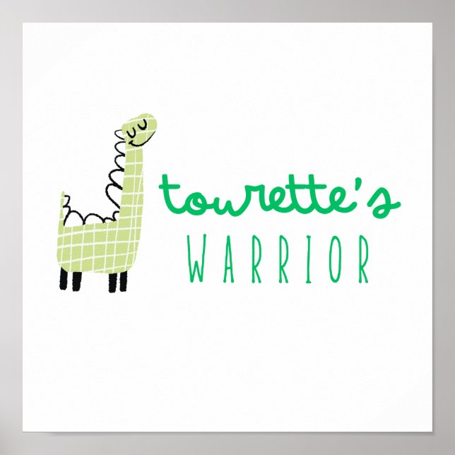 Tourette's warrior awareness cute Poster Sign (Front)