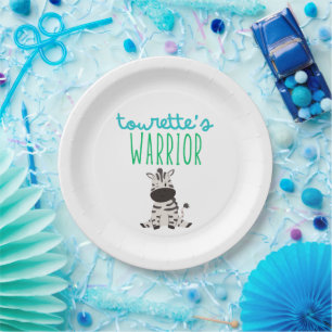 tourette's warrior kids cute Paper Plates