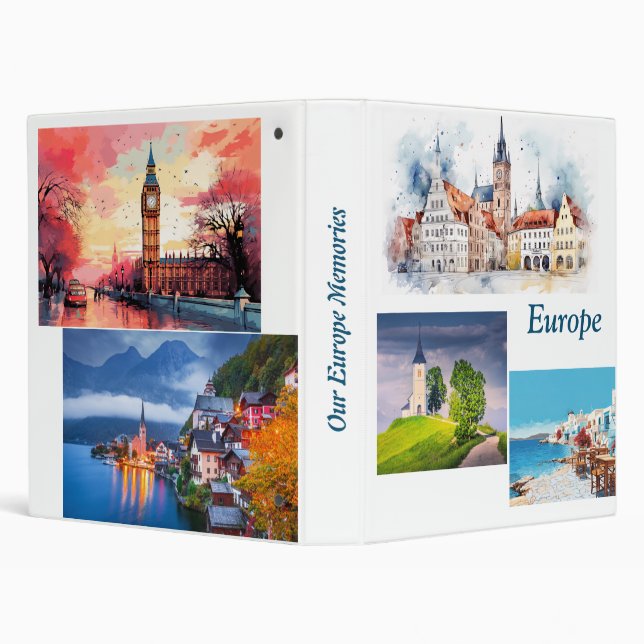 Touring Europe Family Photo Album 3 Ring Binder (Background)