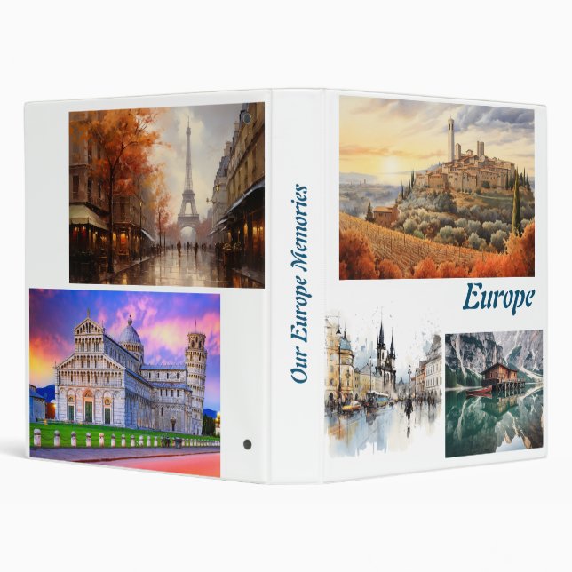 Touring Europe Family Photo Album 3 Ring Binder (Background)