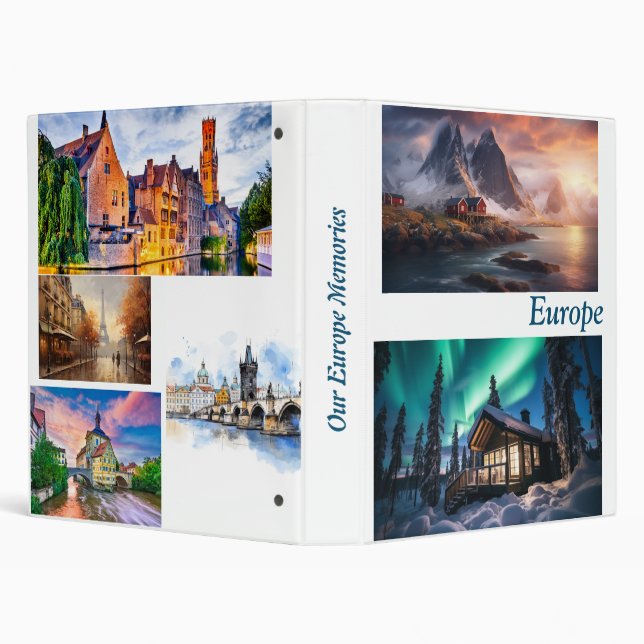 Touring Europe Family Photo Album 3 Ring Binder (Background)