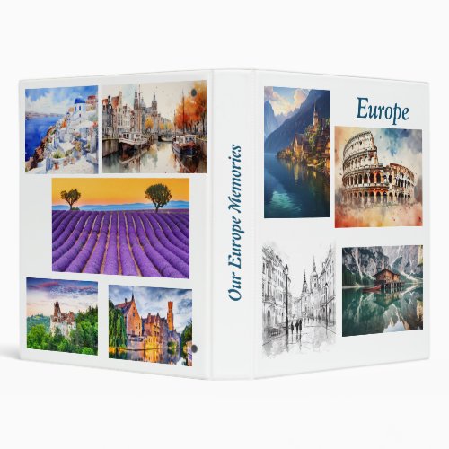 Touring Europe Family Photo Scrapbook Album 3 Ring 3 Ring Binder