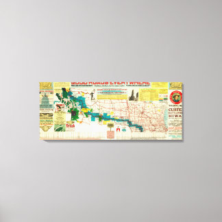 Touring Map of the Custer Battlefield Highway Canvas Print