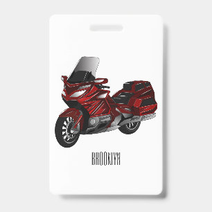 Touring motorcycle cartoon illustration badge