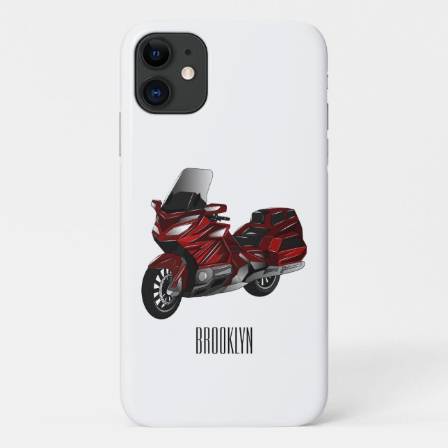 Touring motorcycle cartoon illustration Case-Mate iPhone case (Back)