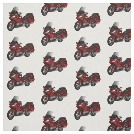 Touring motorcycle cartoon illustration  fabric