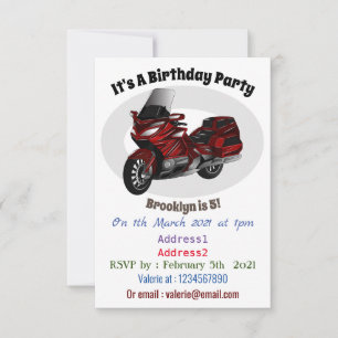 Touring motorcycle cartoon illustration  invitation