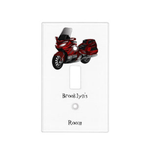 Touring motorcycle cartoon illustration light switch cover