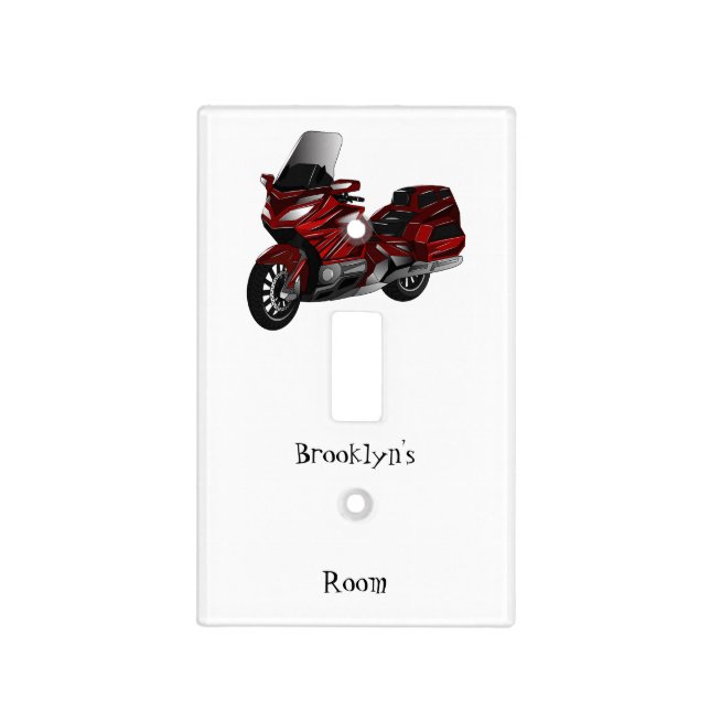 Touring motorcycle cartoon illustration  light switch cover (Front)