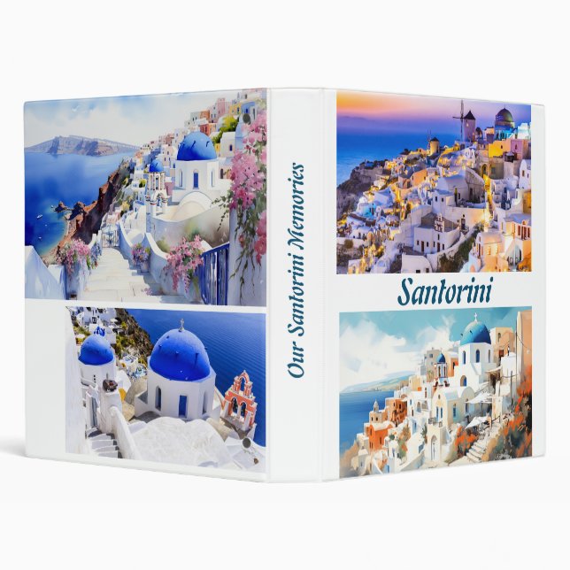 Touring Santorini Family Photo Album 3 Ring Binder (Background)