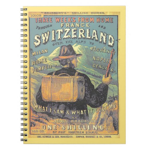 Tourism Guide to Switzerland Vintage Cover Art Notebook