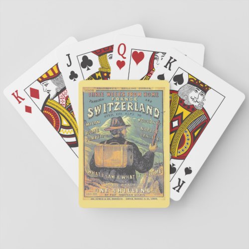 Tourism Guide to Switzerland Vintage Cover Art Poker Cards