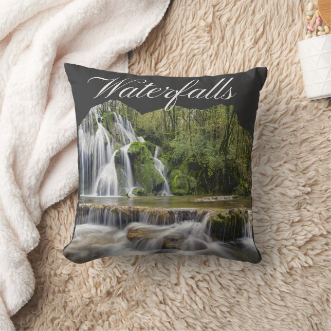 Tourism of Waterfall Throw Pillow (Blanket)