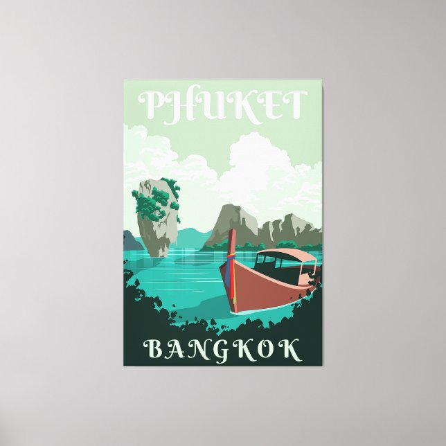 Tourism Phuket Bangkok Canvas Print (Front)