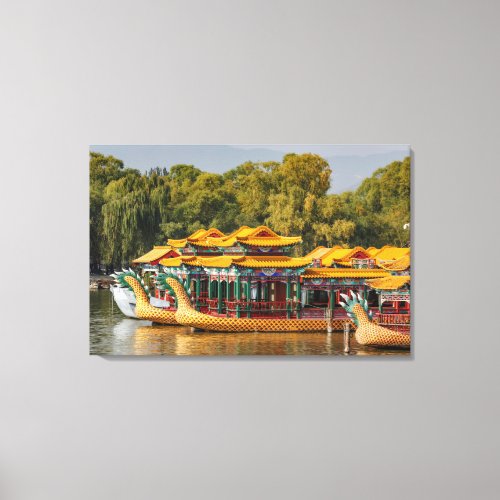 Tourist Dragon Boats  Kunming Lake Canvas Print