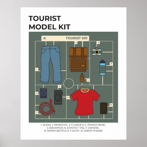 Tourist Hobby Model Kit on Spruce Travel Art Poster