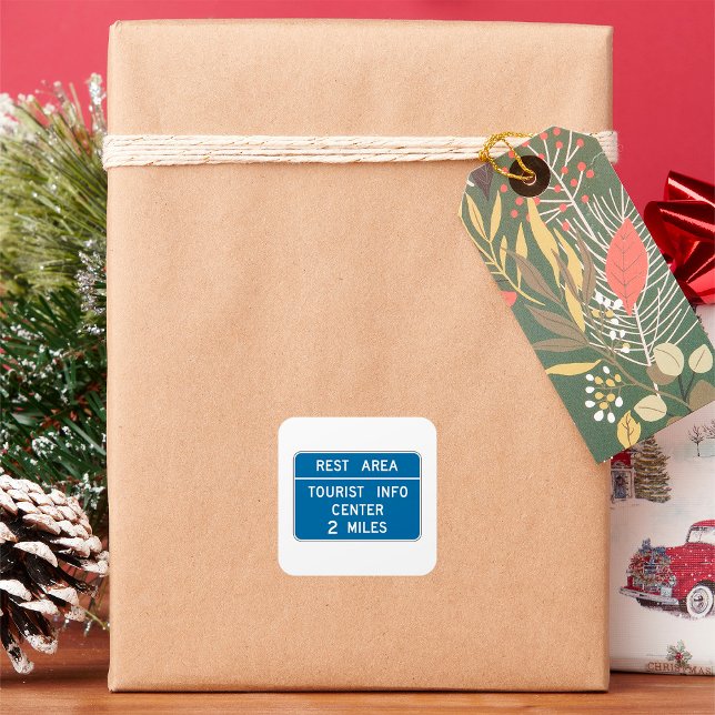 Tourist Info Center Sign Square Sticker (Creator Uploaded)