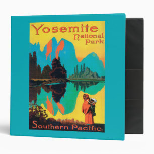 Tourist Poster - Yosemite Nat'l Park, CA 3 Ring Binder