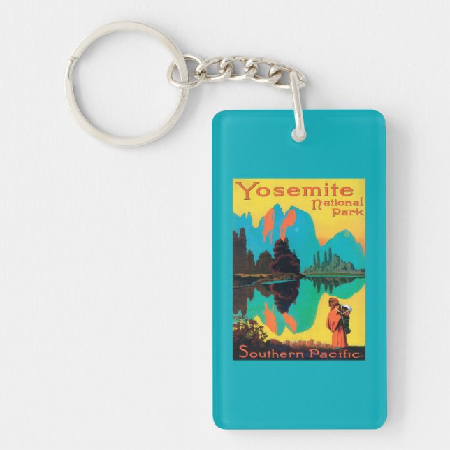 Tourist Poster - Yosemite Nat'l Park, CA Keychain (Front)
