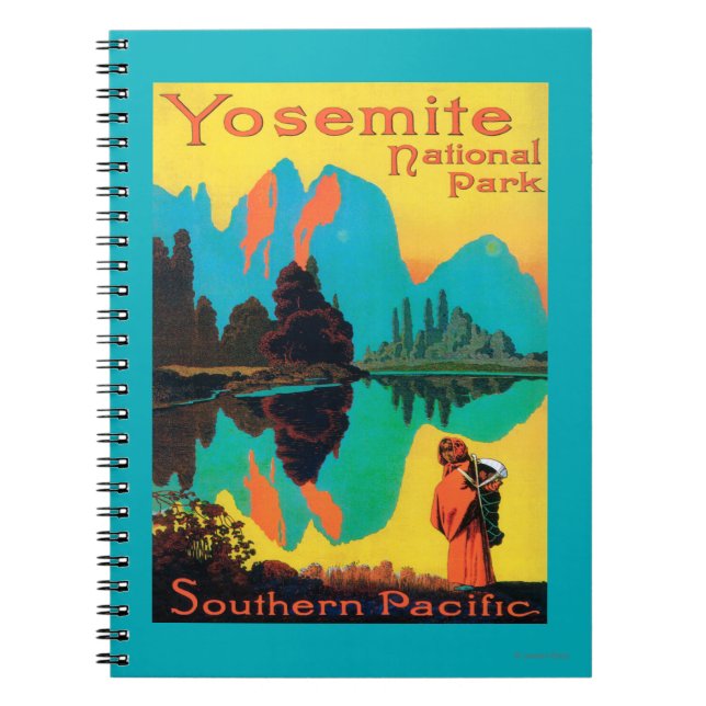 Tourist Poster - Yosemite Nat'l Park, CA Notebook (Front)
