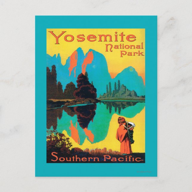 Tourist Poster - Yosemite Nat'l Park, CA Postcard (Front)